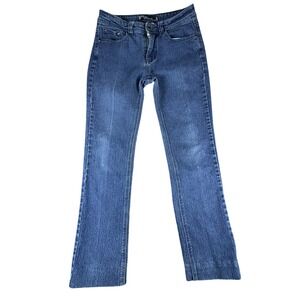 Daniel Womens Blue Embroidered Back Pocket Straight Leg Jeans Size 28x31 Studded